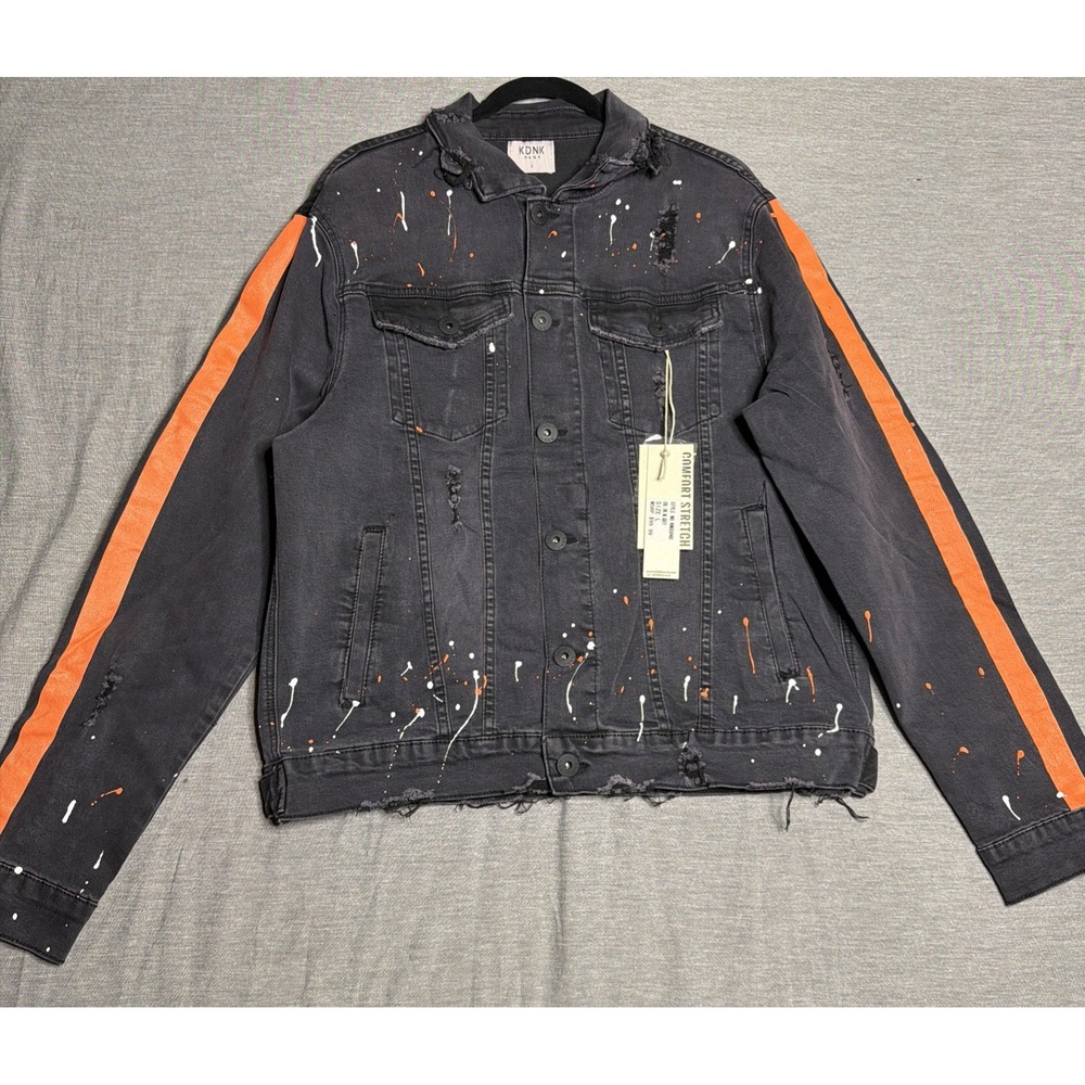 NBA Young Boy x KDNK Never Broke Again Black Denim Jacket Men's Large NWT 💎RARE